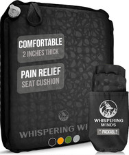 Inflatable Seat Cushion - Comfortable Blow-Up Foam Pad for Airplane, Travel, Sta