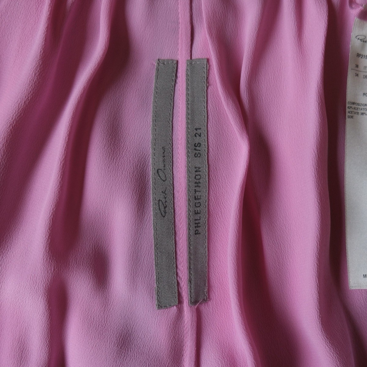 RICK OWENS Phlegethon SS21 Pop Pink Bella Studded Zipper