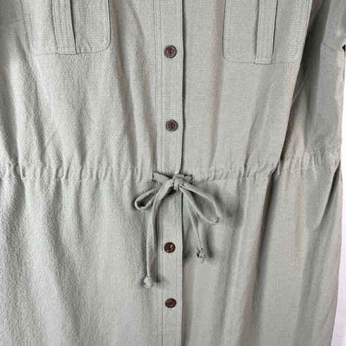Abito camicia da campo donna Appleseed's taglia 2X verde bottoni tasca davanti cravatta in vita - Foto 5 di 10