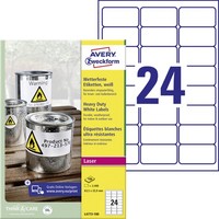 Avery-Zweckform L4773-100 Folien-Etiketten 63.5 X 33.9 Mm Polyester-Folie Wei...