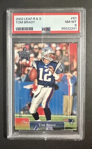 2002 Leaf Rookies & Stars #57  Tom Brady PSA 8 NM-Mint New England Patriots