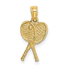 14k Yellow Gold Tennis Racquets Charm