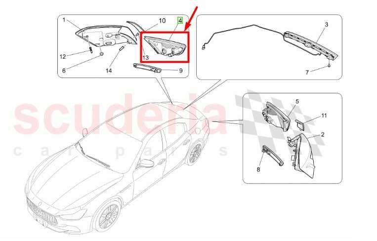 2014-2020 Maserati Ghibli Rear Right Side Inner Tail Light Lamp 670109149 OEM