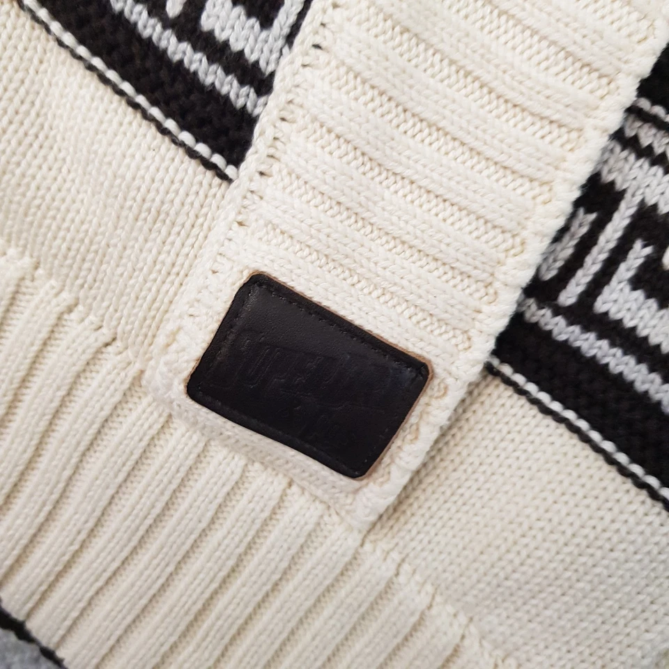 Superdry Mens Cardigan Medium Cream Jacket Aztec Cowichan Navajo Native Eagle - Image 4 of 4