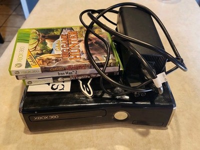 Xbox 360 S Console 1439 Bundle With Power Cord & 3 Games - No Controller TESTED