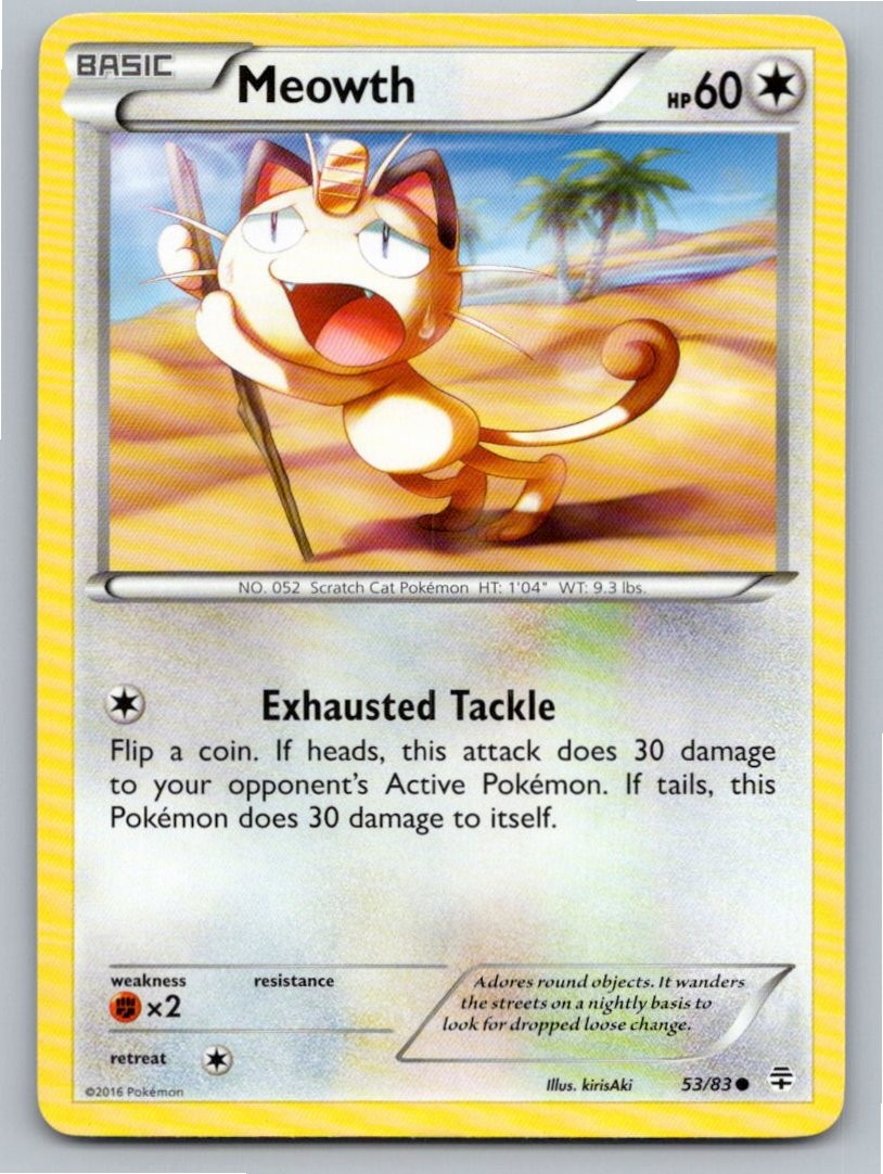 2016 POKEMON MEOWTH GENERATIONS 53/83 C NM A65063 FREE S&H