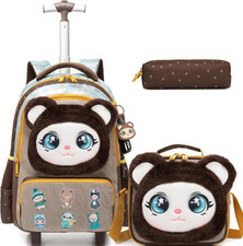 Rolling Backpack for Girls Backpacks with Wheels for Elementary Student Kids Sch