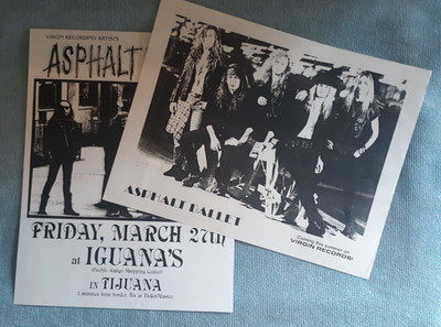 ASPHALT BALLET Show Flyers Crash Club News Postcards Newspaper Clip Bang Tango