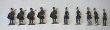 10 Vtg.German Tin Flat Hand Painted 2 Sided Figures. Men In Top Hats  Umbrellas