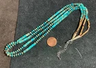 Ethnic multi-strands turquoise heishi necklace/21"-23"(t206a-w1)