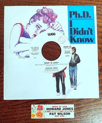 HOWARD JONES WHAT IS LOVE ?  7''  RARO  JUKEBOX + Original STRIP 45 GIRI PROMO