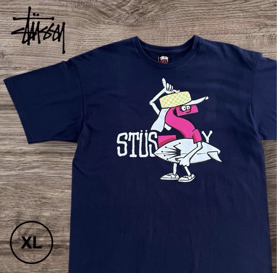 Stussy 2010 30th Anniversary S Character Tee XL Navy Rare Mexico