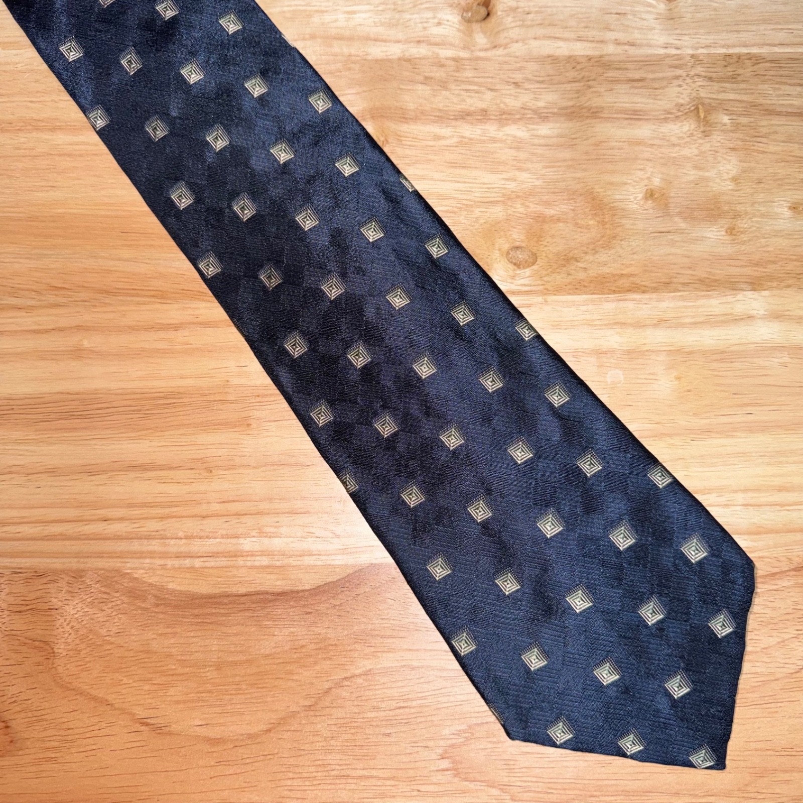 Robert Talbott Studio Blue Geometric Square Print… - image 2