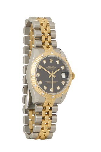 Rolex Black Stainless Steel Diamond Dial Datejust 178313 31mm ...