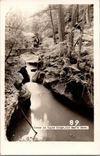 Vintage Black & White RPPC Postcard Scene in Upper Gorge Old Man's Cave