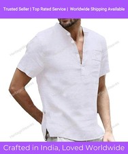 Mens Kurta Traditional Wear Cotton Shirt Kurta Mens Wear Half Sleeve Kurta