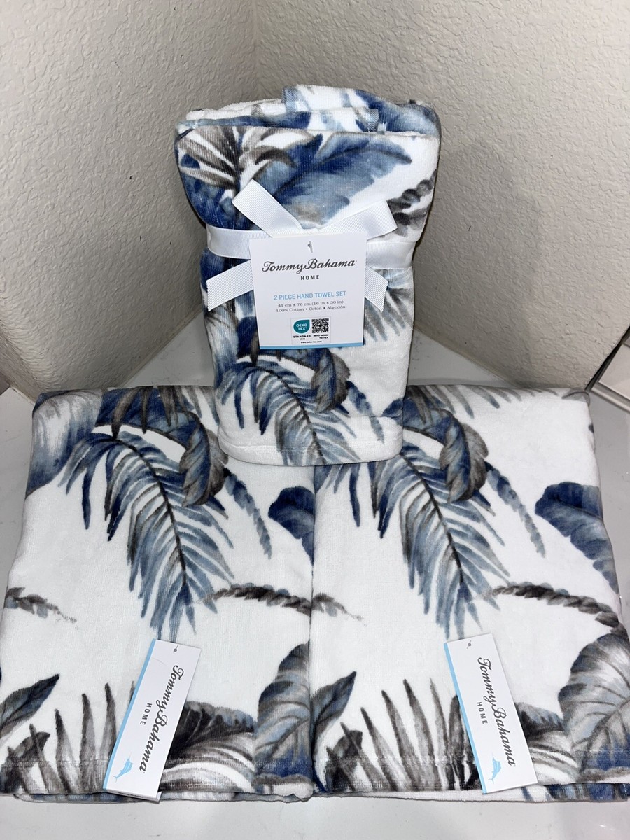 4-NWT TOMMY BAHAMAS BAKERS BLUFF TROPICAL PALM PRINT HAND , BATH