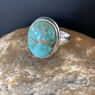アクセサリー Navajo Indian Jewelry Turquoise Ring Navajo Native American Blue Ridge Turquoise Ring Size 9 3/4