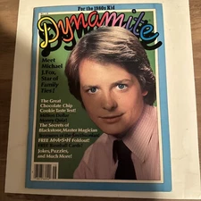 Vintage Dynamite Magazine 1984 # 118 Michael J Fox And Topps Baseball Cards NRMT