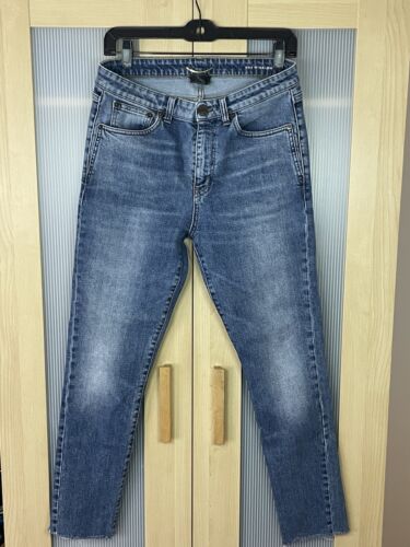 SAINT LAURENT Womens Skinny Jeans Medium Rise Blue YSL 31| US 8 Denim Designer