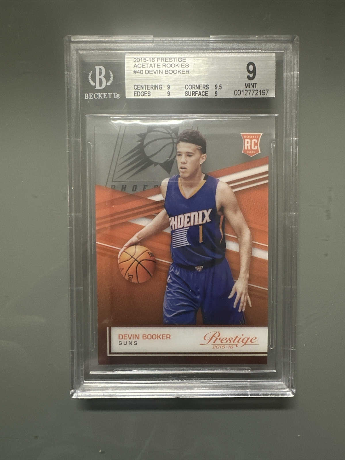 2015-16 Panini Prestige Acetate Rookies Devin Booker #40 BGS 9 MINT Rookie RC
