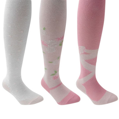 2 pairs Kids Girls Mid-Knee High Ballerina Dress Lace Socks 5-8 YRS Black White