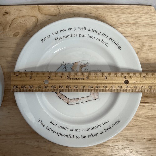 VTG Wedgwood Set of Two Peter Rabbit7" Beatrix Potter6.5" Bowl w. Plate/Dish UK - Picture 4 of 12