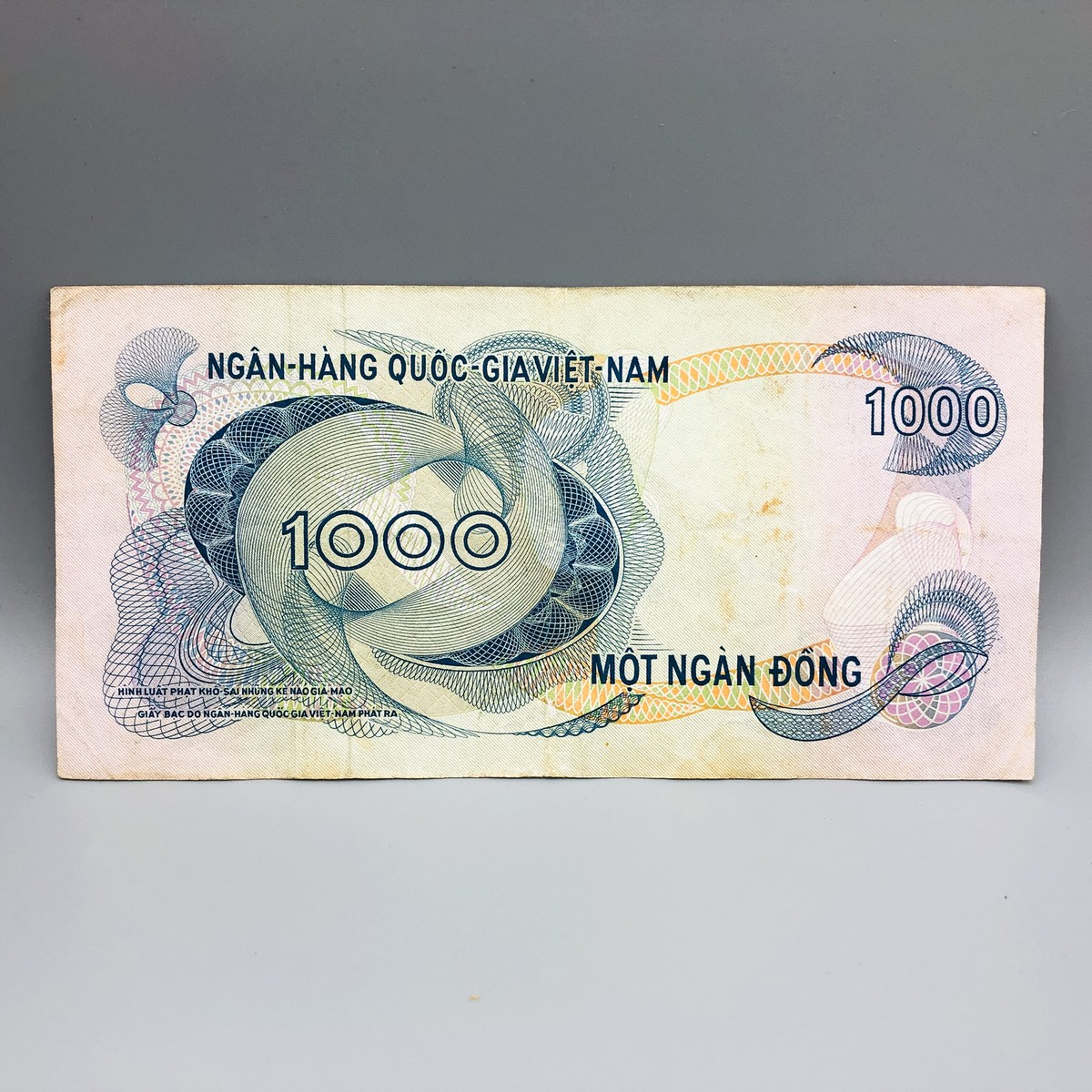 1971 Vietnam 1000 Mot Ngan Dong Banknote Bank Note Viet Nam