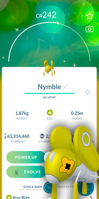 Shiny Nymble| Tr-de 1 Million Stardust | Pokemon Tr-de Go  
