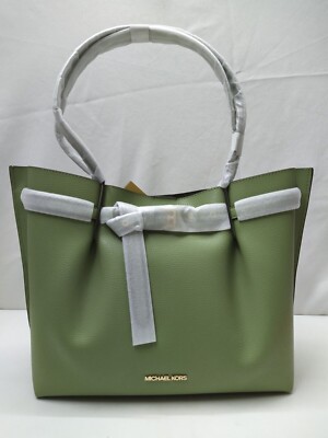 Michael Kors Emilia Green Pebbled Leather Large Tote Shoulder Bag - NWT $558