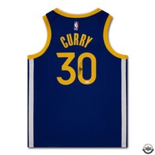 AUTO UDA STEPH CURRY GOLDEN STATE ROYAL BLUE NIKE ICON SWINGMAN JERSEY