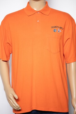 Vintage Jerzees Polo Shirt Transplants Camp Inn Bowlers Orange Size Large