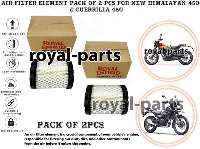 ''AIR FILTER ELEMENT PACK OF 2 PCS'' FIT FOR R.E NEW HIMALAYAN 450 & GUERRILLA 450