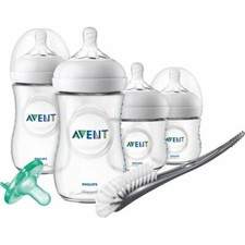 Natural Baby Bottle Bundle Newborn Starter Gift Set With Cleaning Set Premium