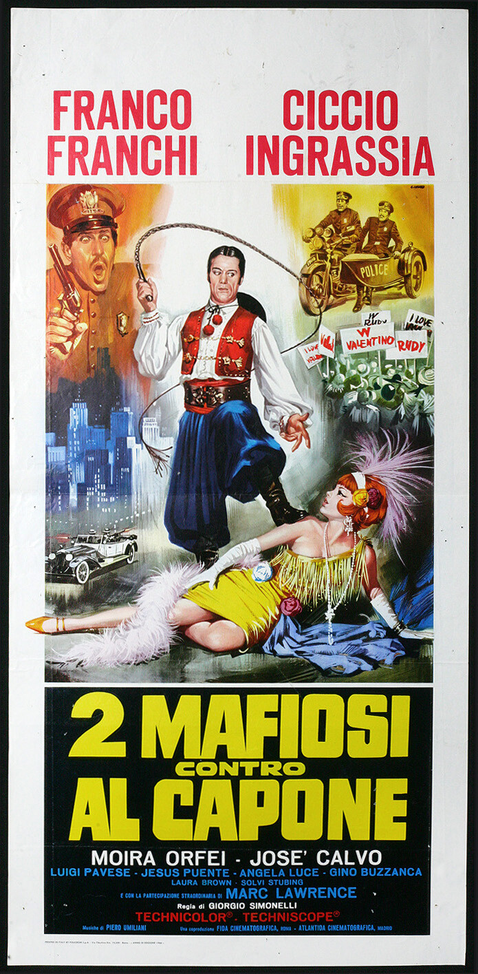 Locandina originale film 2 mafiosi contro Al Capone (1969) - Regia di Giorgio Simonelli