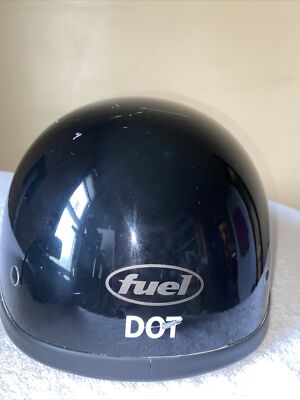 FUEL Half Helmet Black DOT FMVSS No.218 Motorcycle Helmet Sz. Sm