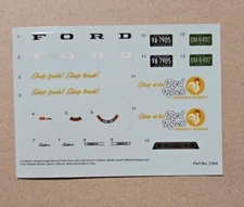 Moebius 1/25 1968 FORD F-250 CUSTOM CAB PICKUP DECAL SHEET