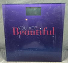 Digital Glass Bathroom Weight Scale   Purple   12x12 Rubber Pads You R Beautiful