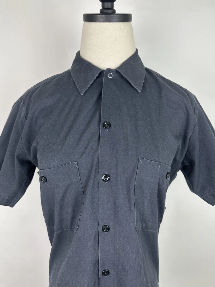 Camisa Dickies Mujer XS AJUSTE ALTERADO Azul Marino Manga Corta Retro Ropa de Trabajo Grunge Foto 2 de 4