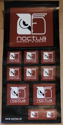 Noctua Promo Logo Decal Sticker Sheet Extremely Rare Promo 2021