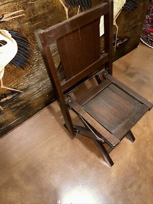 Vintage Simmons Company Antique Wooden Slats Folding Child's Chair