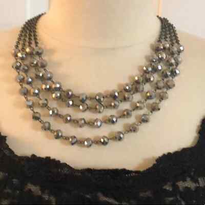 Silver bead necklace