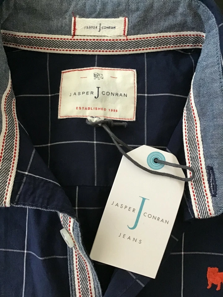 Jasper Conran Camicia da bambino a quadretti Cotone Maglia blu manica corta 12  - Imagen 2 de 4