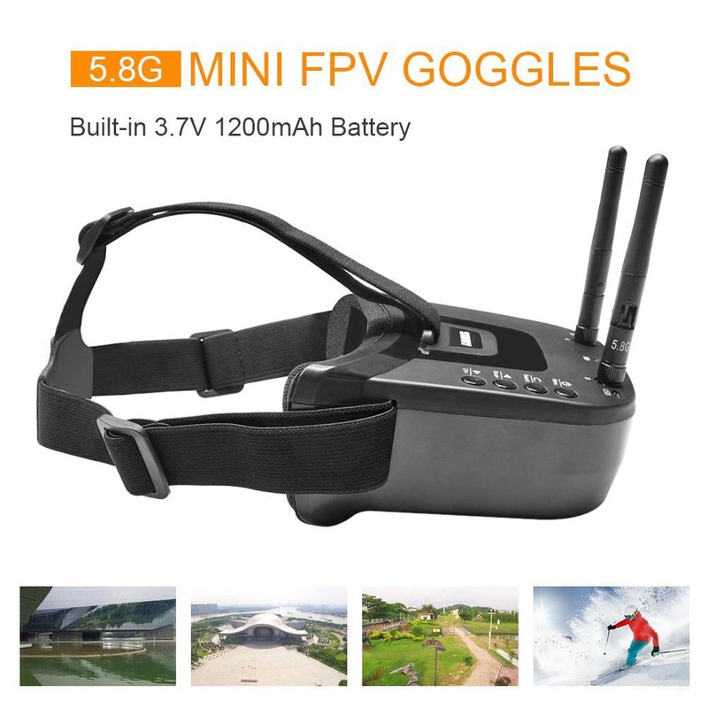 VR009 5.8G FPV Goggles DVR 40CH 3 LCD Headset Diversity Auto Search for RC Drone