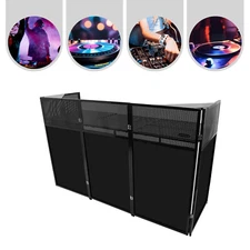 DJ Event Facade Black White Scrim Metal Frame Booth + 23“x73” Flat Table Top USA