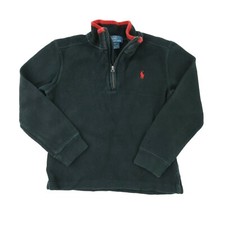 Polo Ralph Lauren 1/4 Zip Sweater Toddler Boys Sz 6 Black Embroidered Pony