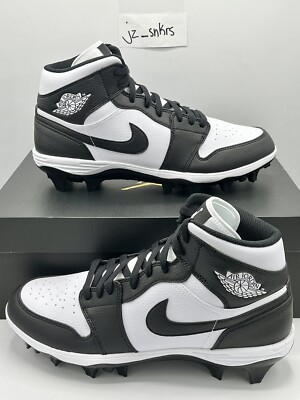 Air Jordan 1 Mid TD Football Cleats Panda Black White Size  display picture 1