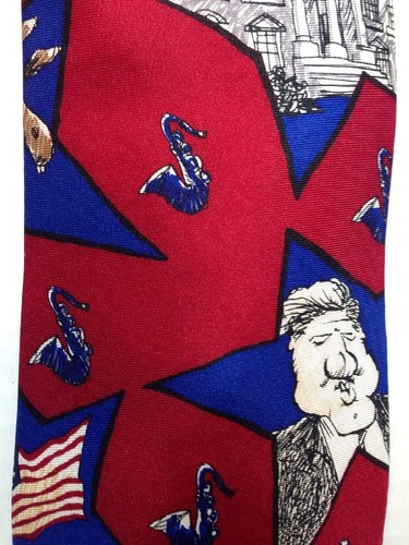 1996 Democrat Presidential Election Bill Clinton Neck Tie By Mike Luckovich