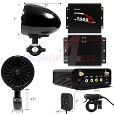 1000W Bluetooth Motorcycle Stereo 4 Speakers Audio MP3 System AUX USB FM Radio
