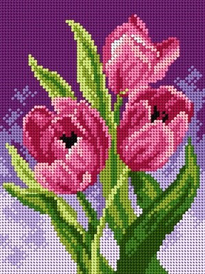 Orchidea Needlepoint canvas for halfstitch without yarn Tulip 2596F - Printed...